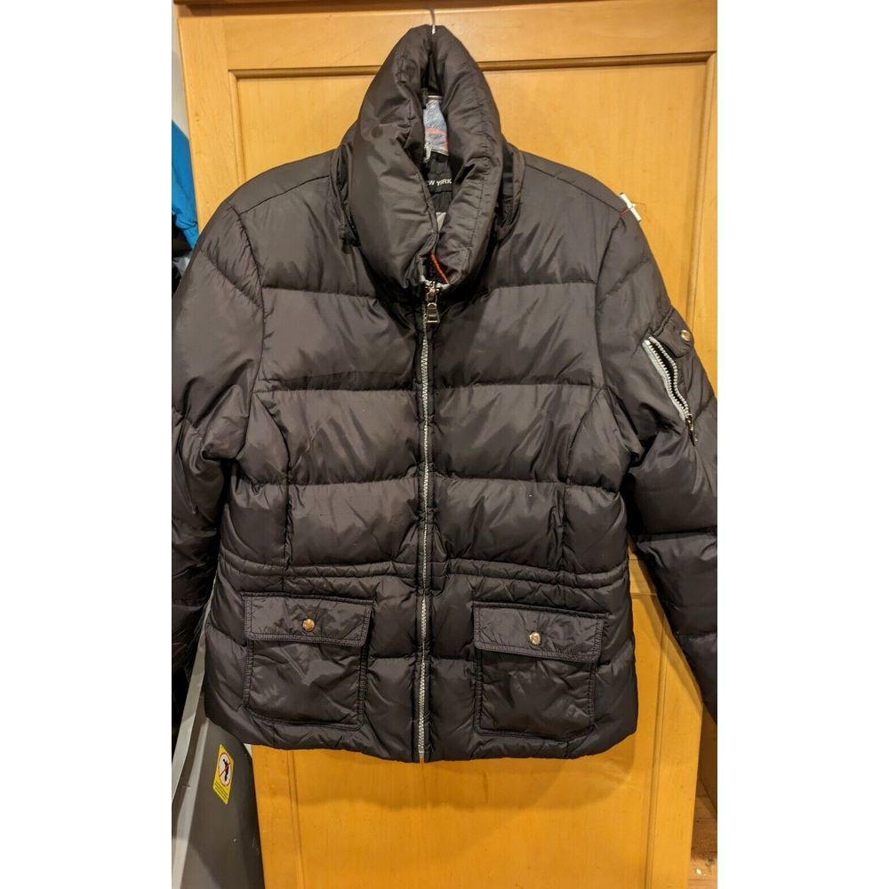 Marc New York women’s jacket Size L Quilted Puffer Brown Winter !
